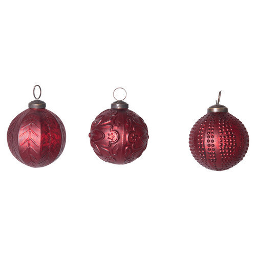 Matte Red Ball Ornament, 3"