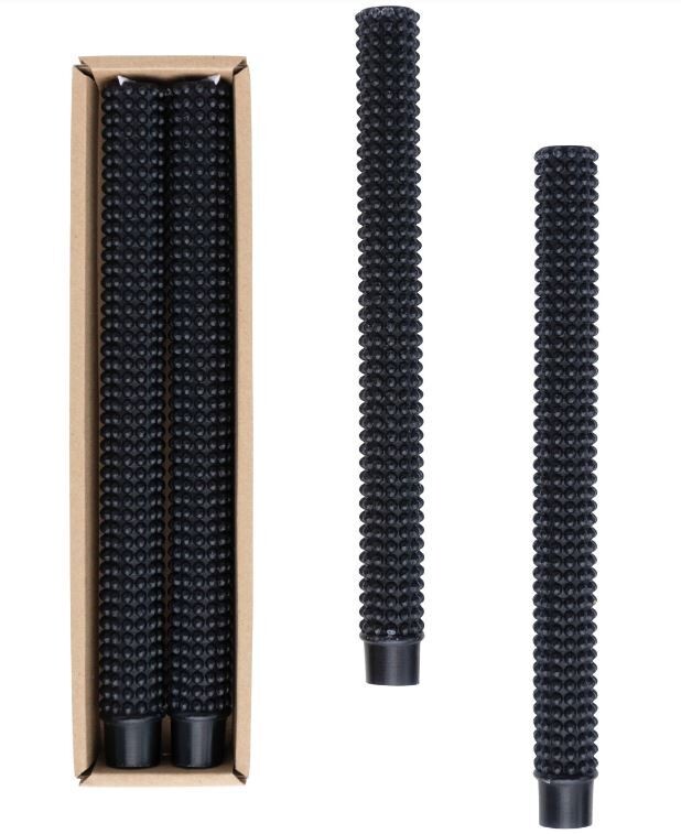 Black Hobnail taper Candle