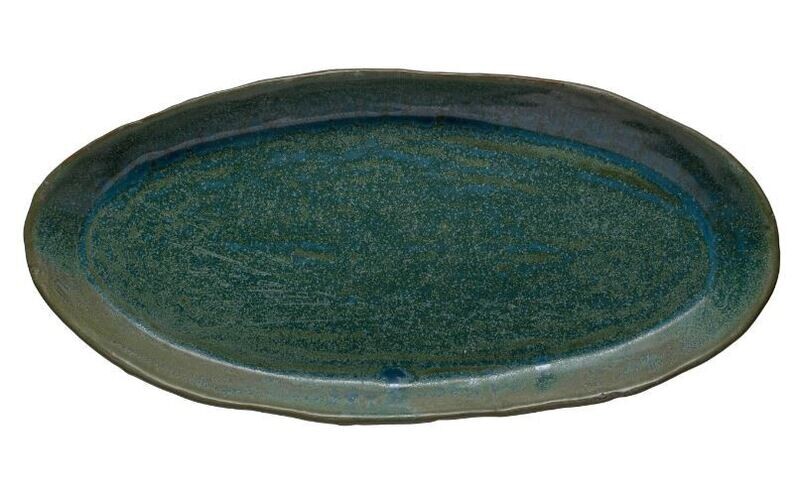 Green Stoneware Platter