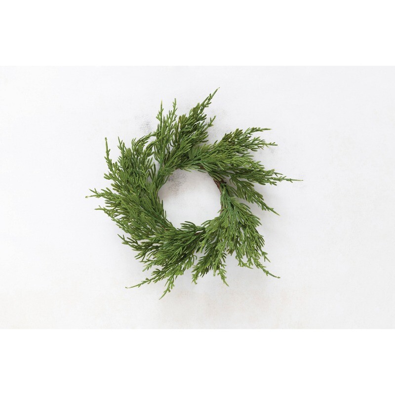 Faux Cypress Wreath, 10"