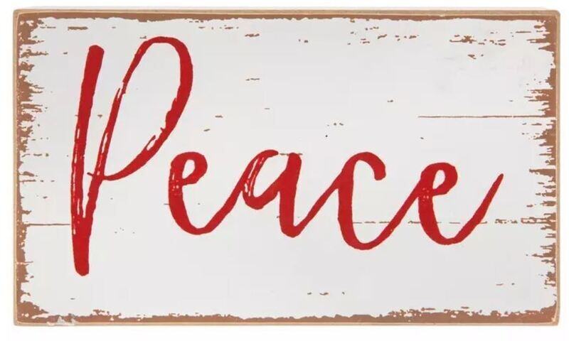 Christmas Sayings Wood Block, Red