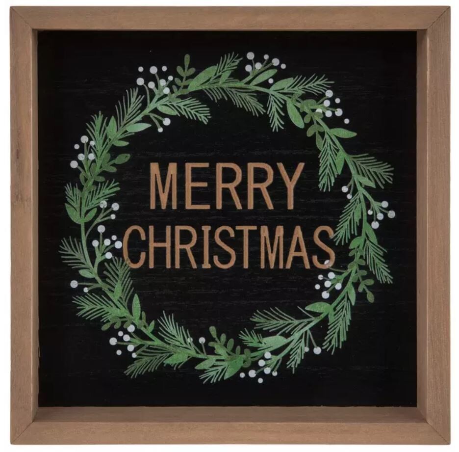 Merry Christmas Shadow Box Sign, 8"