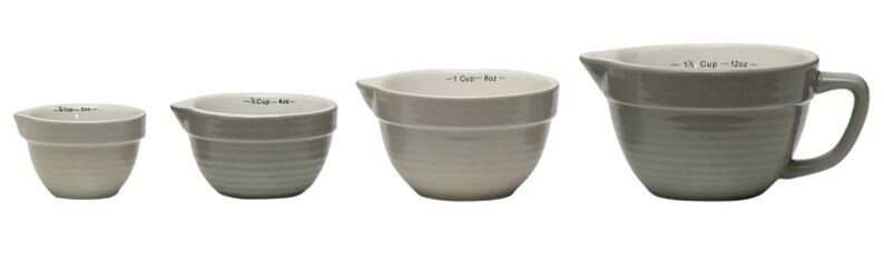 Stoneware Batter Bowl Measuring Cup Set