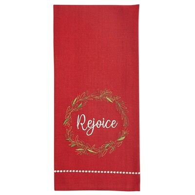 Rejoice Embroidered Dishtowel