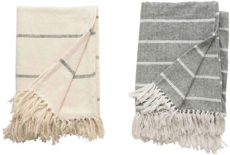 Neutral Striped Throw