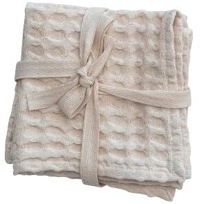 Waffle Weave Dish Cloth Set, Natural