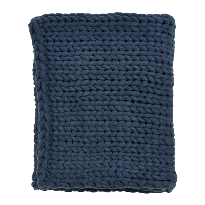 Chunky Knit Throw, Blue