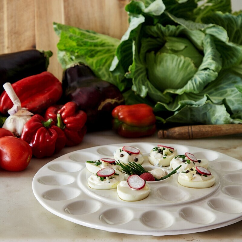 Egg Platter, White