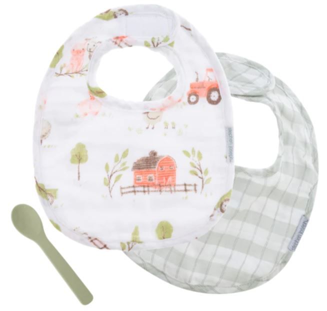 Muslin Bib Set, Farm