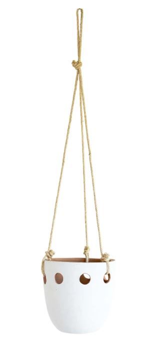 White Hanging Terracotta Planter