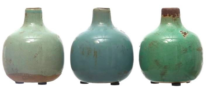 Distressed Finish Terracotta Vase, Small