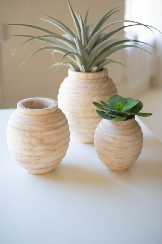 Turned Wood Vase, Large