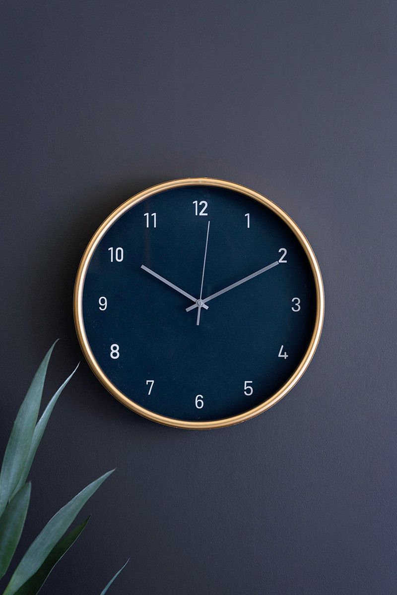 Large Black &amp; Gold Wall Clock