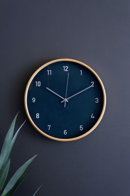 Large Black &amp; Gold Wall Clock