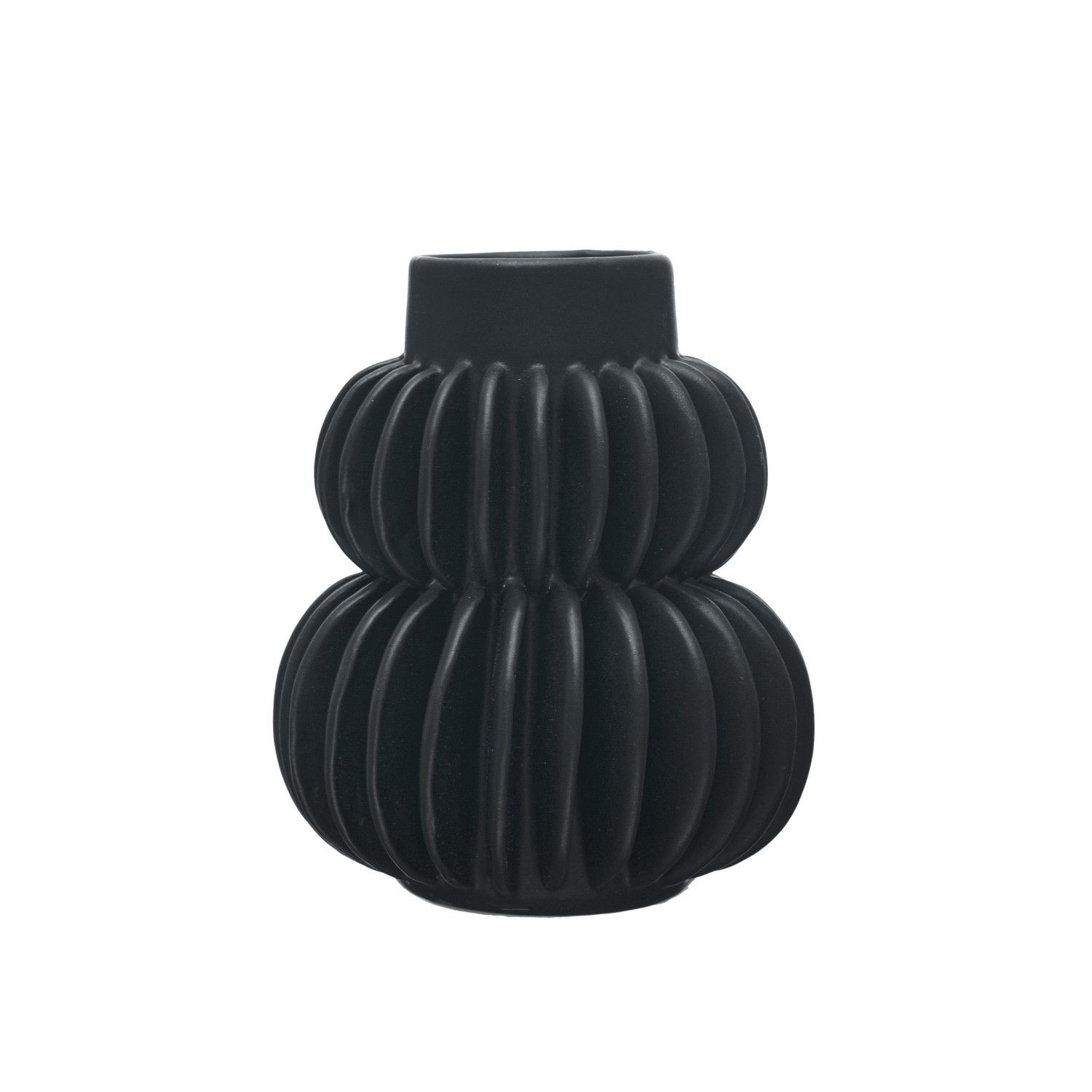 Black Pleated Vase