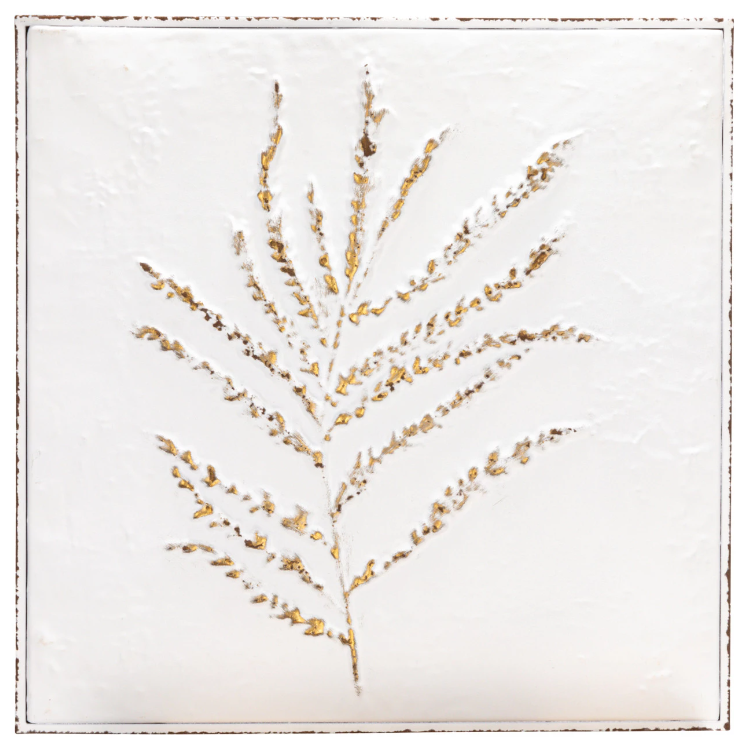 White/Gold Metal Square Wall Hanging