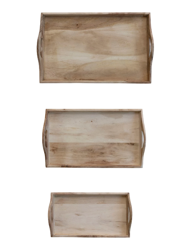 Acacia Wood Tray W/ Handles, Small