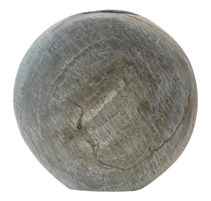 Round Slate Vase, Blue/Grey