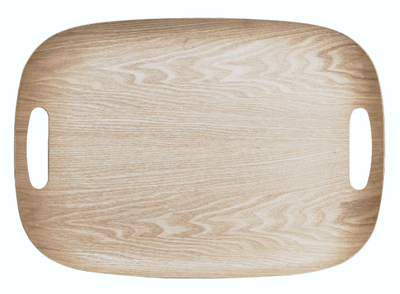 Natural Oak Oval Tray W/ Handles