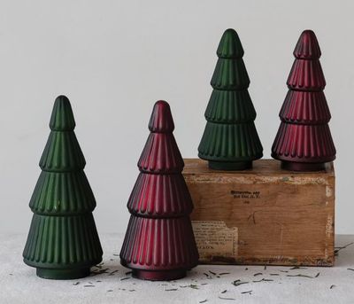 Matte Mercury Glass Tree, 8" Green