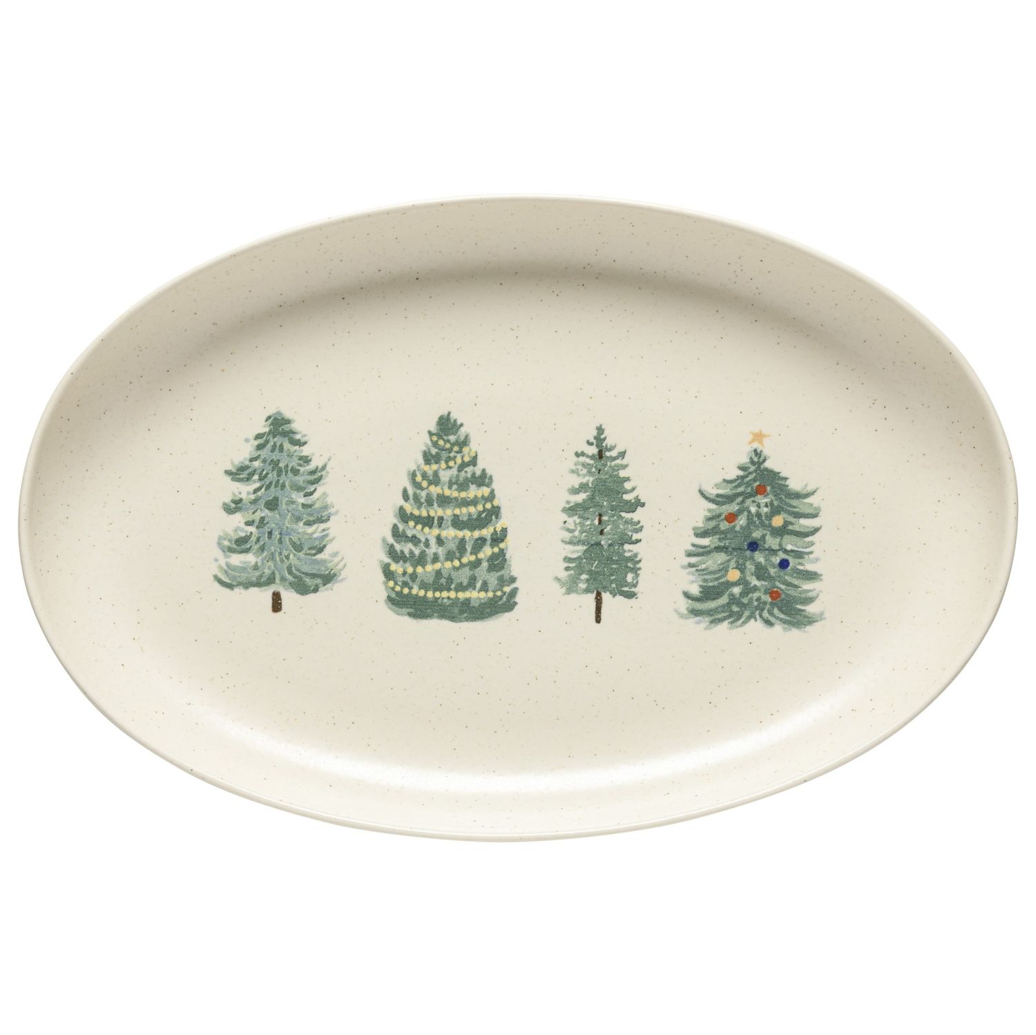 Pacifica Oval Platter, Christmas Trees