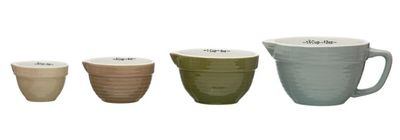 Stoneware Batter Bowl Measuring Cup Set