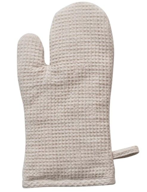 Ivory Waffle Knit Oven Mitt