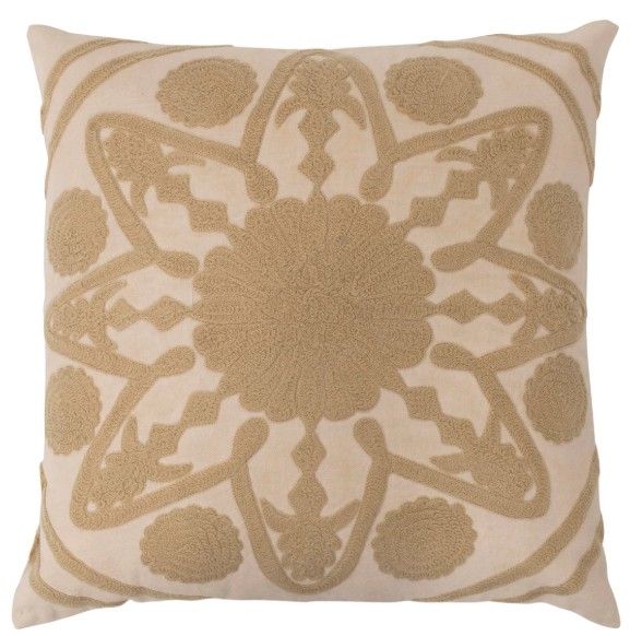 Beige Suzani Pillow, 20&quot;
