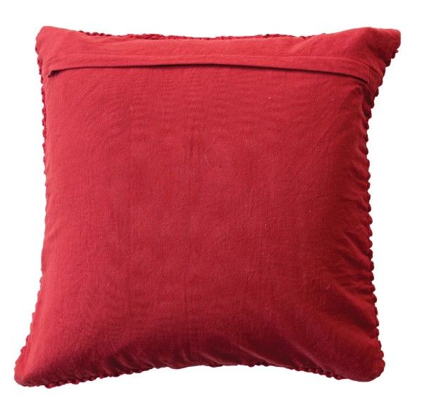 Red Cable Knit Pillow, 20"