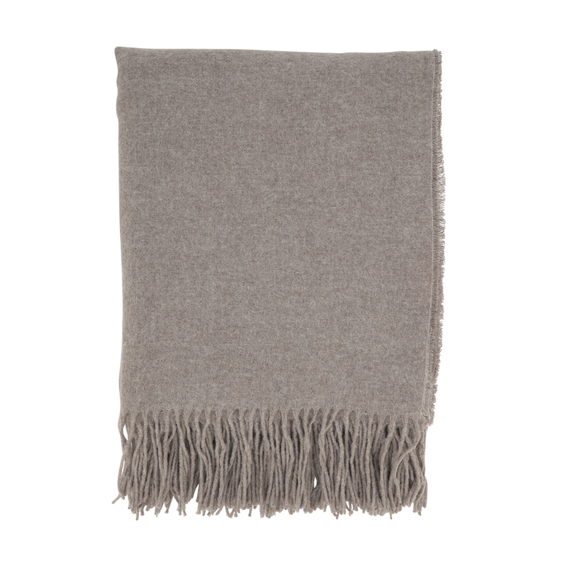 Grey Wool/Viscose Throw