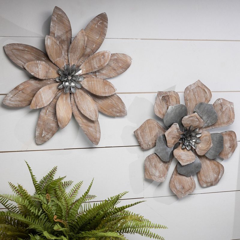 Wood &amp; Metal Wall Flowers