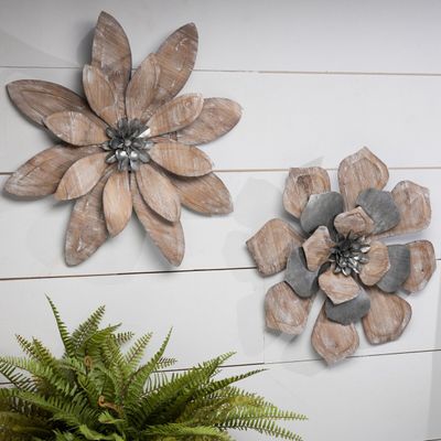 Wood &amp; Metal Wall Flowers