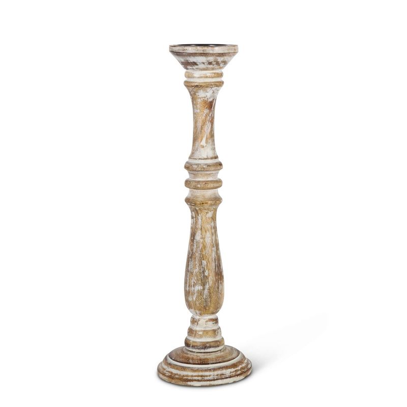 Estelle Wood Pillar Holder, 20&quot;