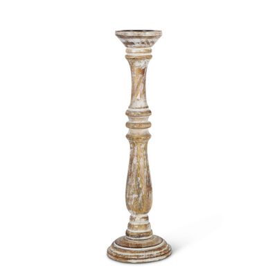 Estelle Wood Pillar Holder, 20&quot;