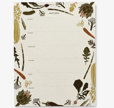 Desk Pad, Spring Veggie Meal Planner