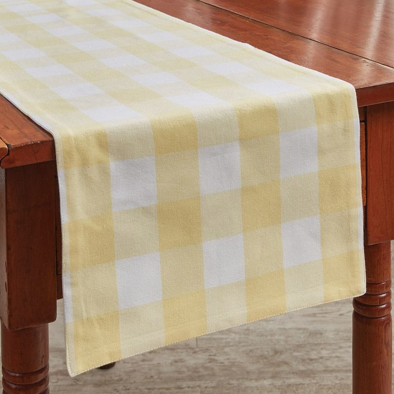 Wicklow Yellow Checked Tablerunner, 72&quot;