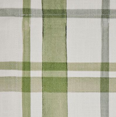 Green Printed Plaid Tablerunner, 72"