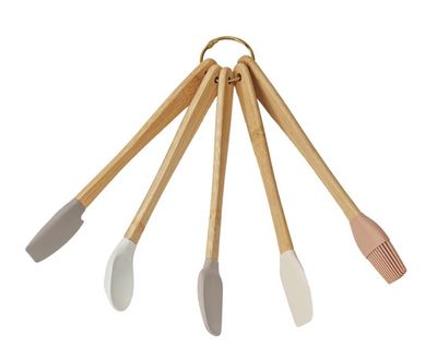 Set Of Mini Silicone Utensils, Neutrals