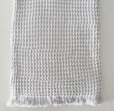 Turkish Cotton Waffle Throw, Soft Grey