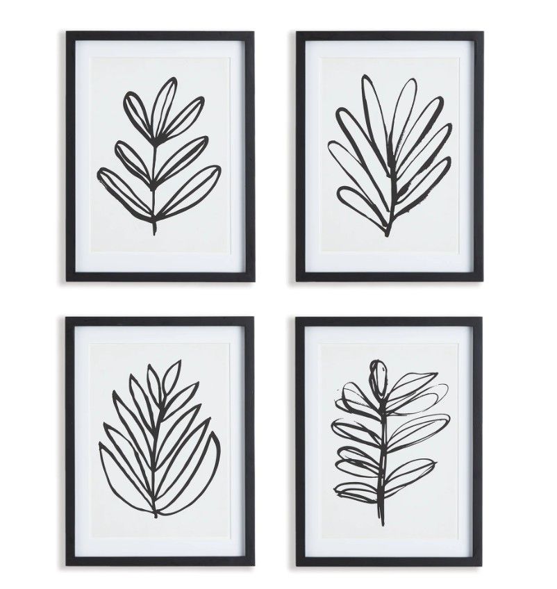 Black &amp; White Leaf Print