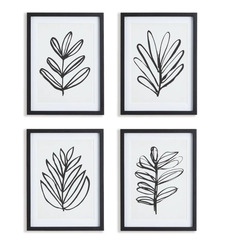 Black &amp; White Leaf Print
