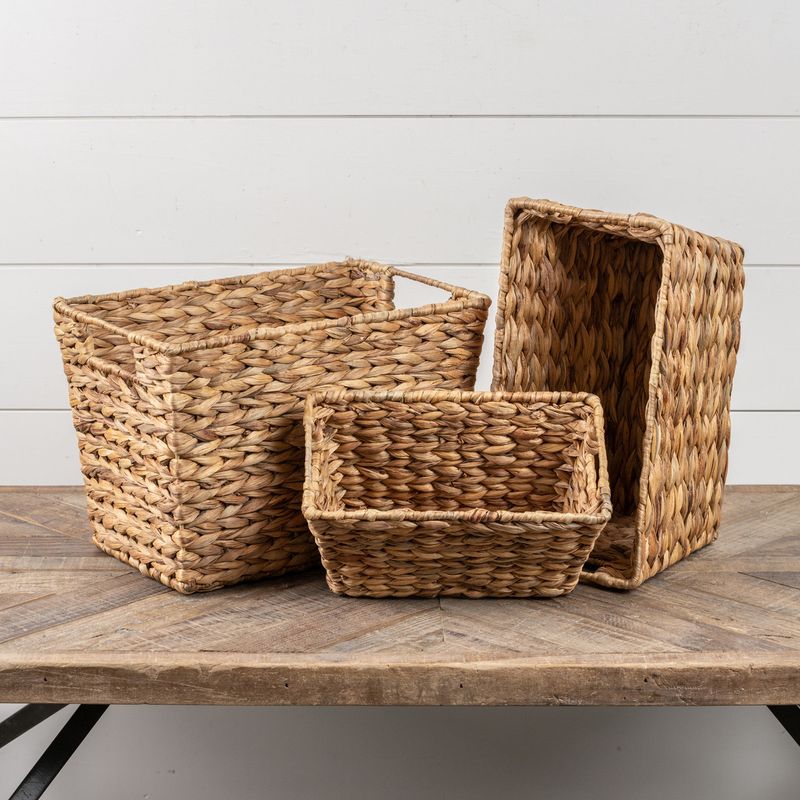 Rectangular Water Hyacinth Basket, Small