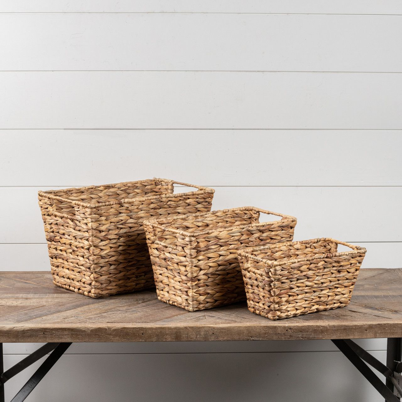 Rectangular Water Hyacinth Basket, Small