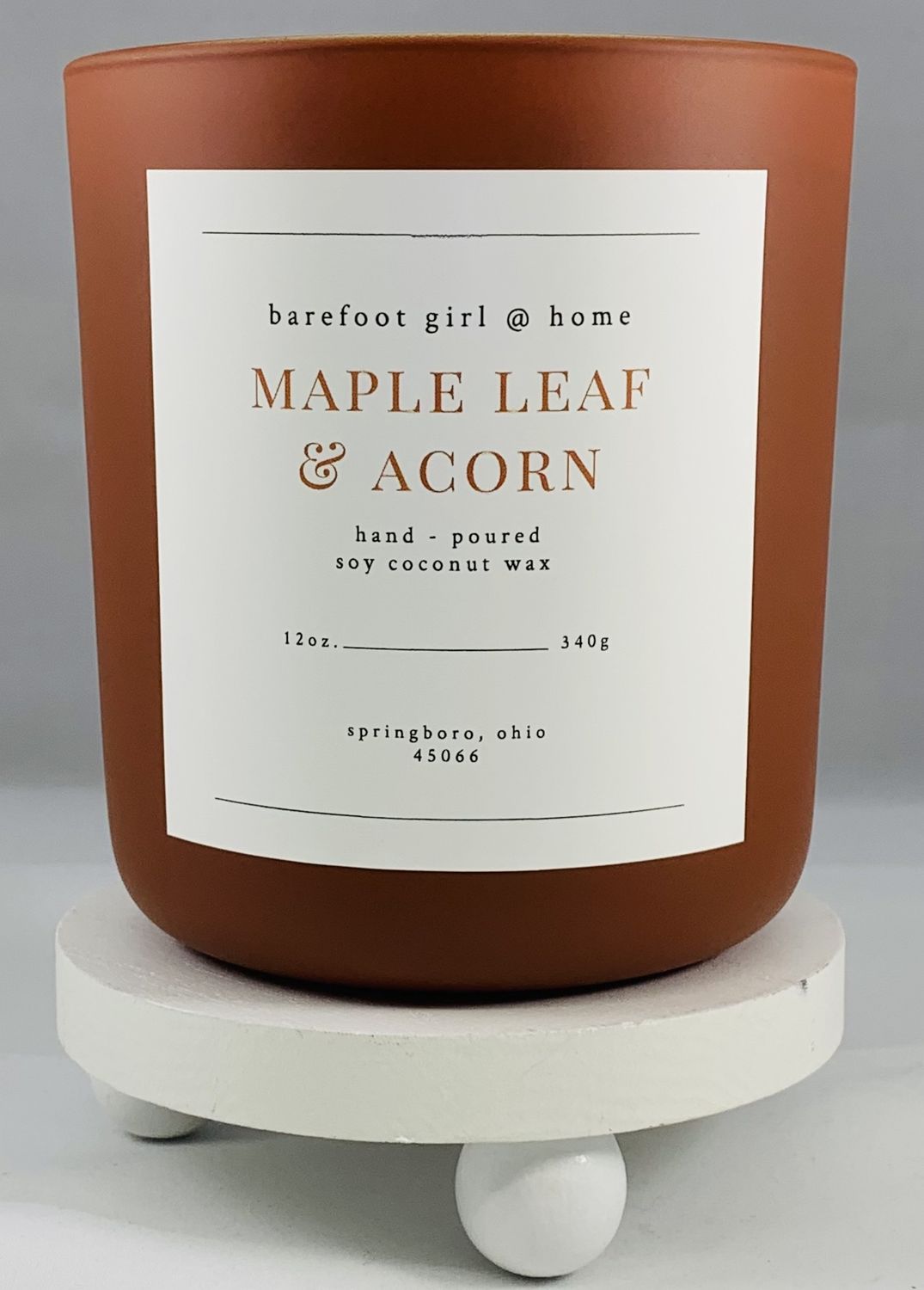 Maple Leaf &amp; Acorn Candle 12oz