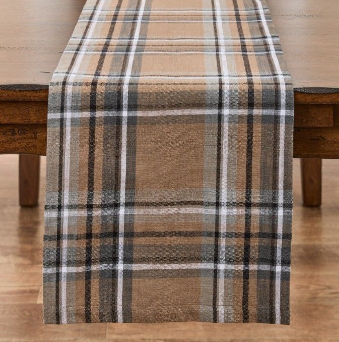 Chestnut Plaid Table Runner, 72&quot;