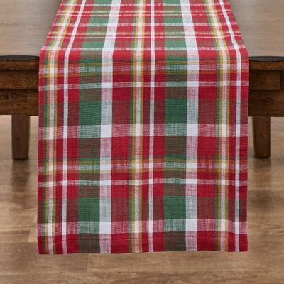 Sleigh Bell Plaid Table Runner 72"