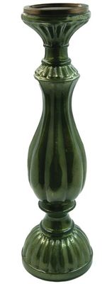 Green Mercury Glass Pillar, 15&quot;
