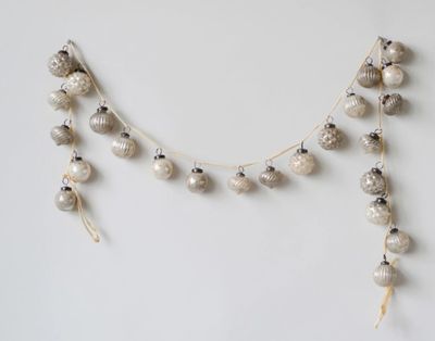 Beige Mercury Glass Ornament Garland, 72"