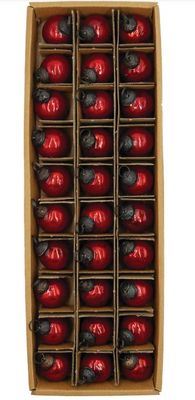 Red Mercury Glass Ornament Set
