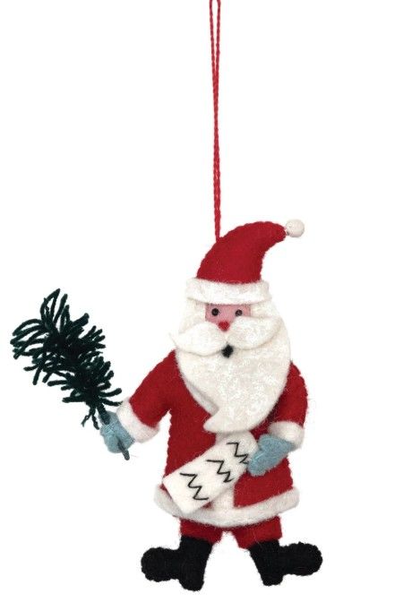 Wool Felt Santa Ornament